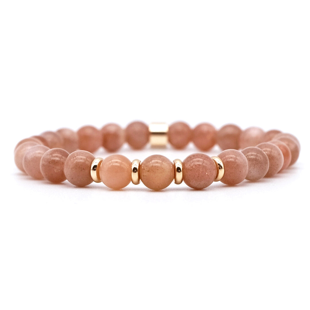 Sunstone energy gemstone bracelet with 18ct gold plated accessories