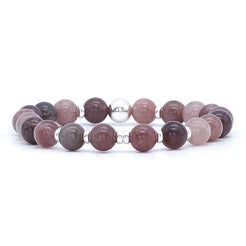 Lavender Rose Quartz gemstone bracelet with Silver accessories 
