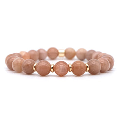 Sunstone energy gemstone bracelet with 18ct gold plated accessories