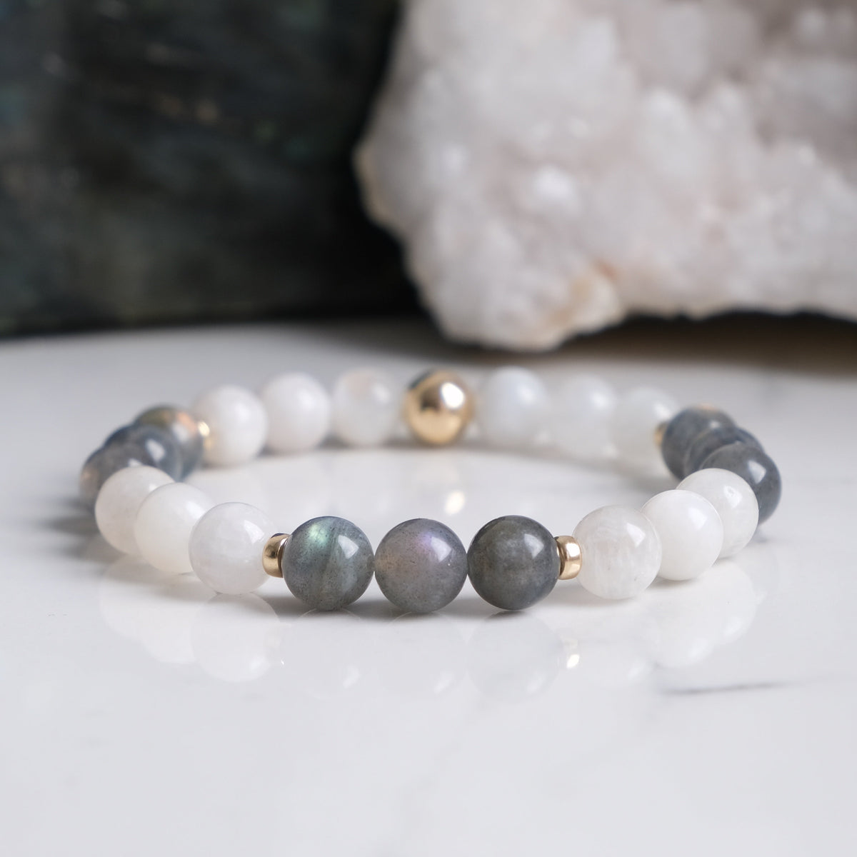 Labradorite and moonstone gemstone bracelet last chance sale