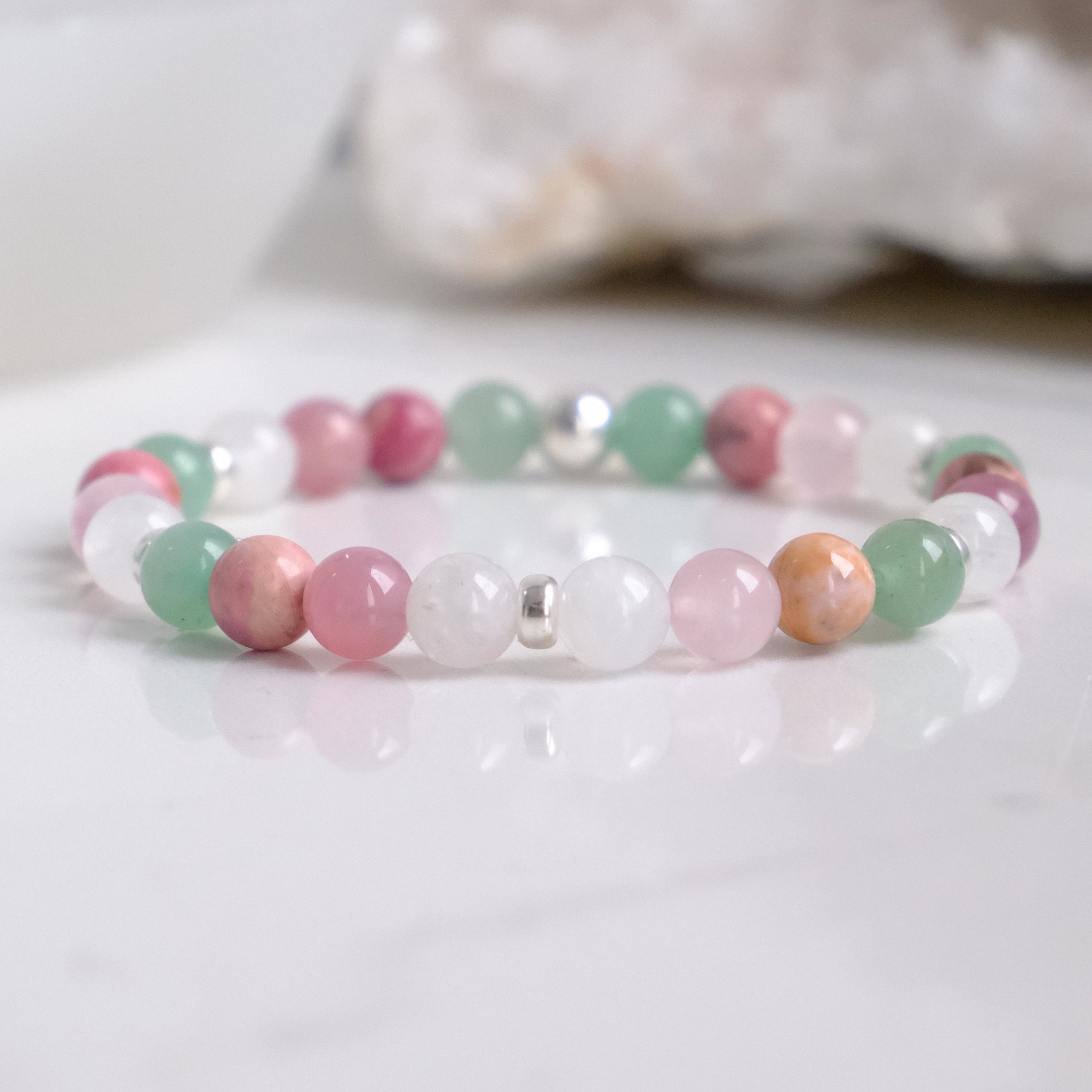 Heart Healing love gemstone bracelet