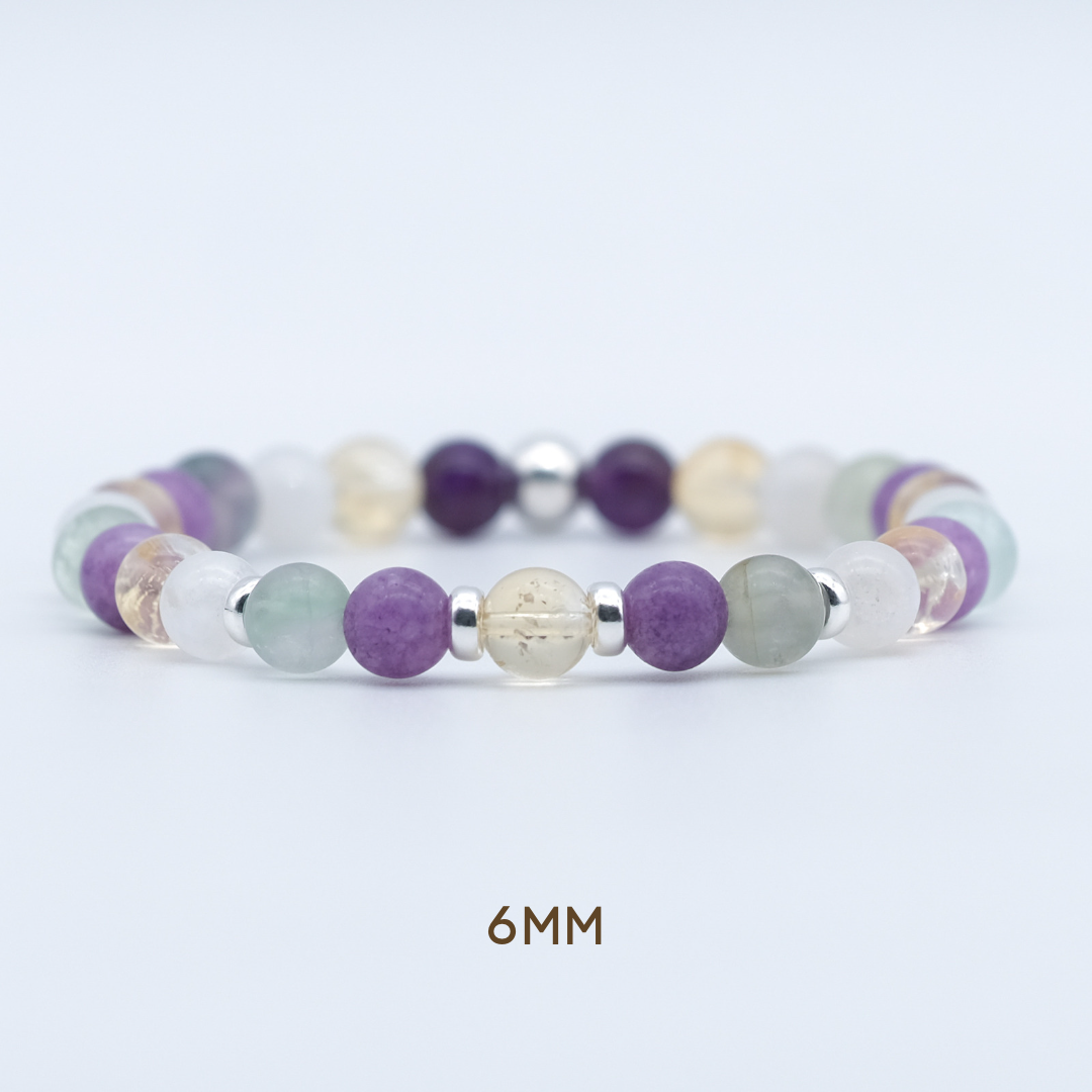 Samayla menopause gemstone bracelet in 6mm beads with silver accessories