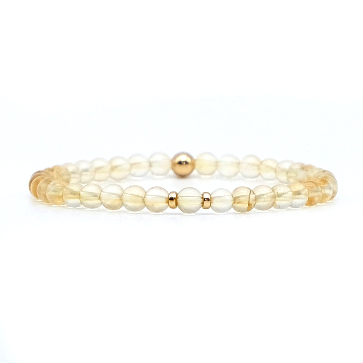 4mm Citrine energy gemstone bracelet with gold accessories