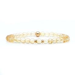 4mm Citrine energy gemstone bracelet with gold accessories