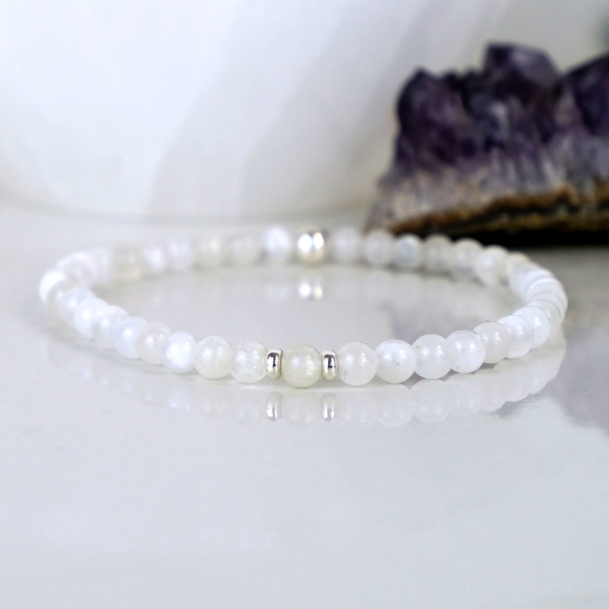 4mm Moonstone Energy Gemstone Bracelet - Main Image