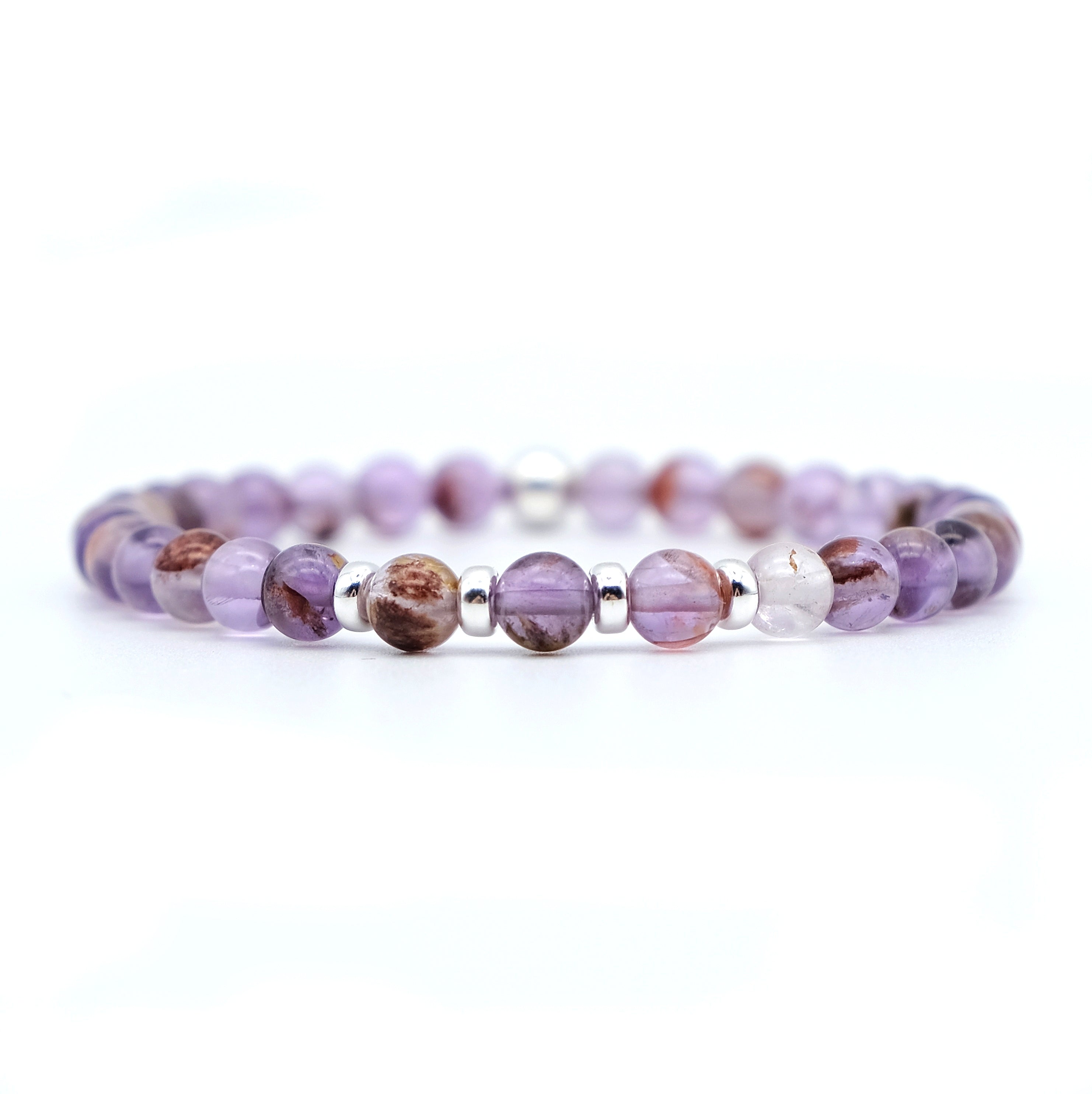 6mm Phantom Amethyst Energy Gemstone Bracelet