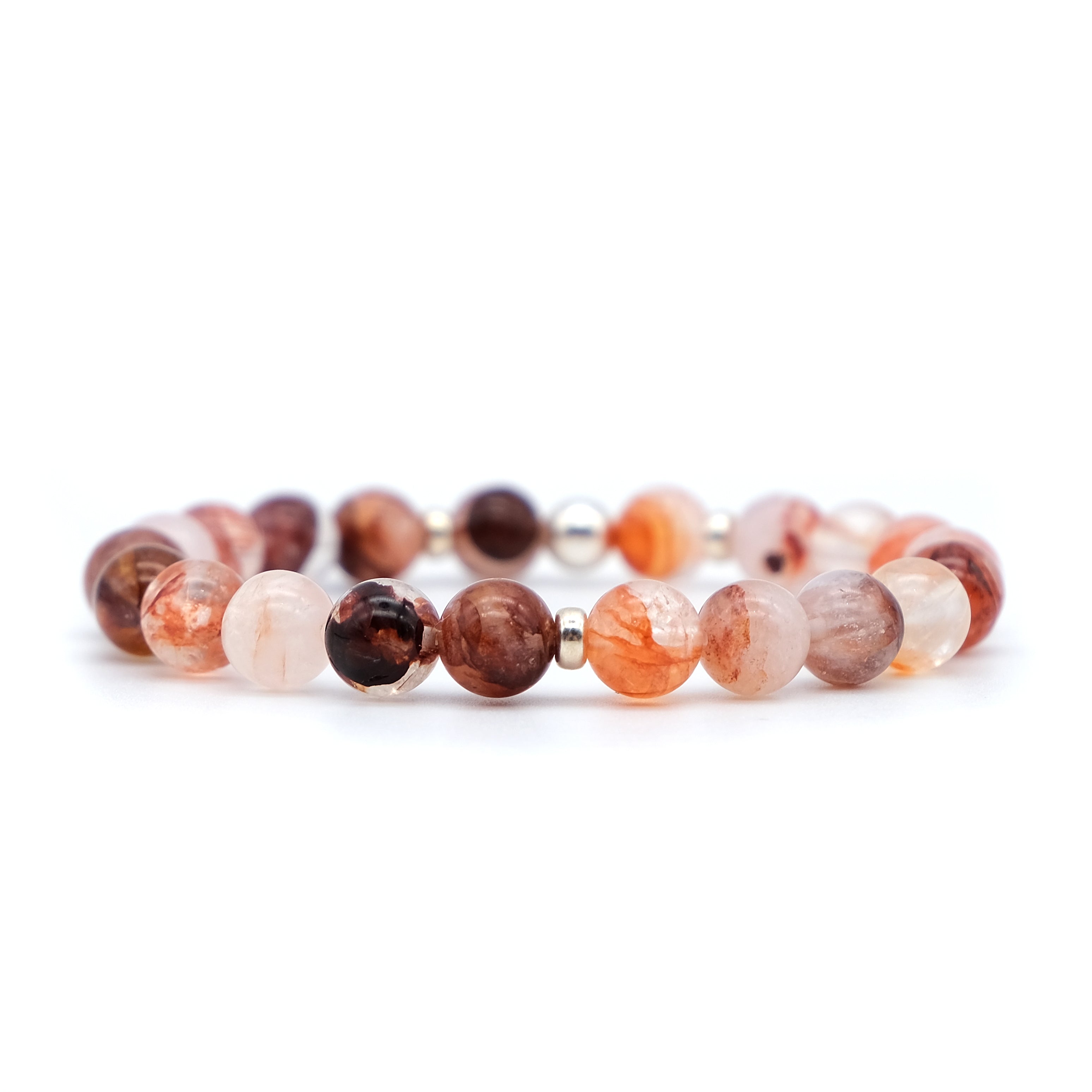 Red phantom quartz bracelet with 925 Silver accessories