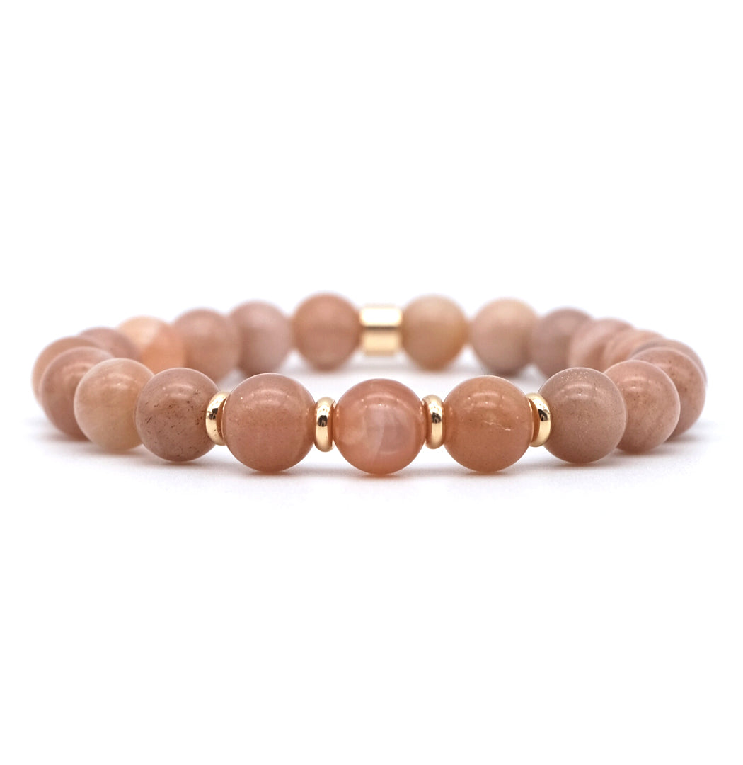 Sunstone energy gemstone bracelet with 18ct gold plated accessories