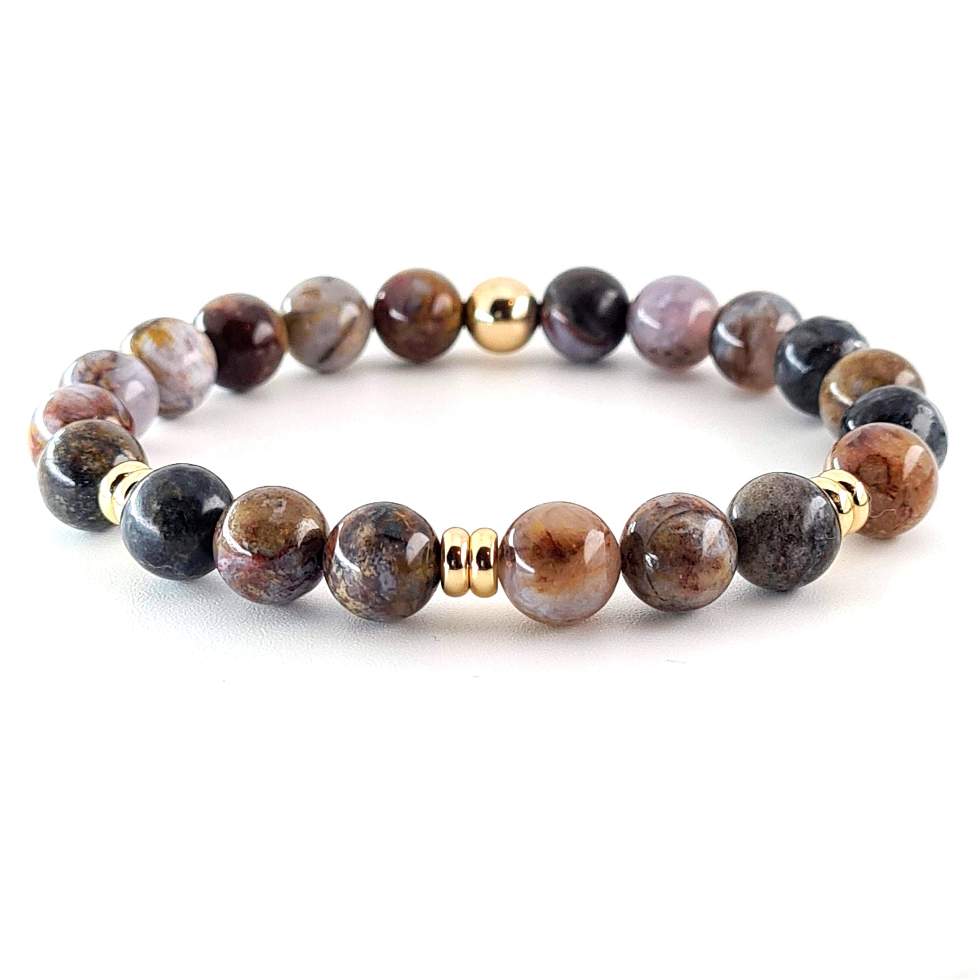 8mm Pietersite with gold filled accessories