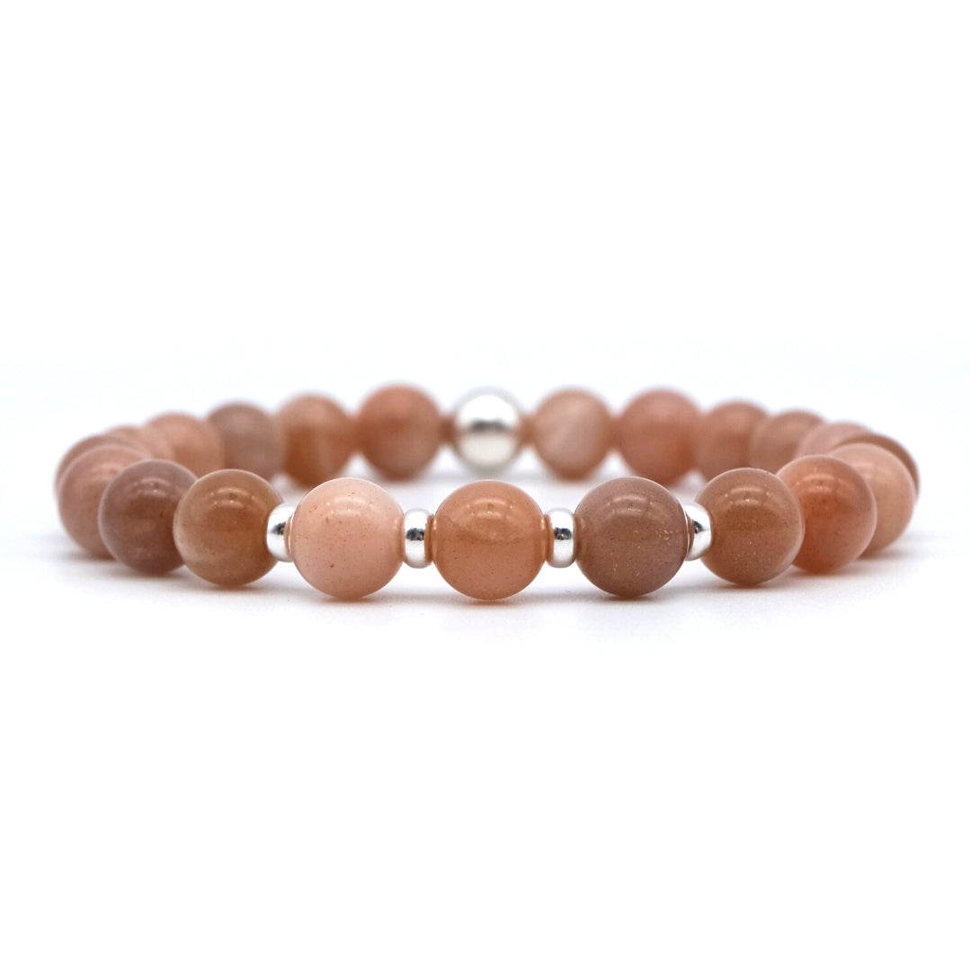 Sunstone energy gemstone bracelet with silver accessories