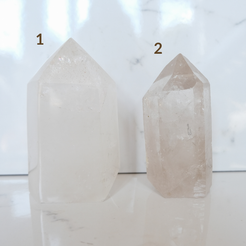 Clear quartz crystal towers