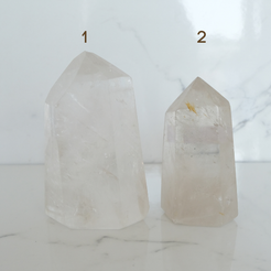 Large clear quartz crystal towers