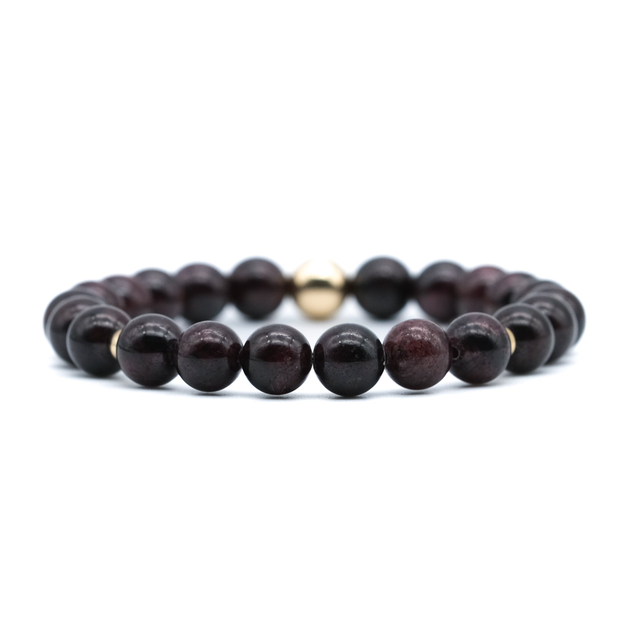 genuine garnet energy gemstone bracelet with gold filled accessories