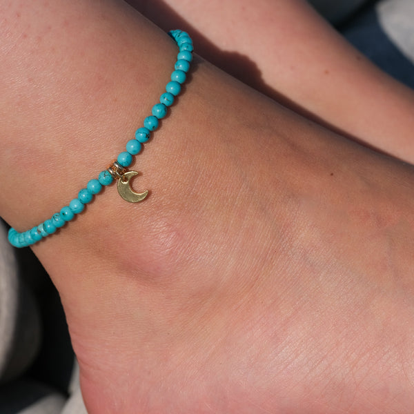 TURQUOISE CRYSTAL ANKLET