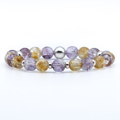 Amethyst and citrine gemstone bracelet with 925 sterling silver accessories