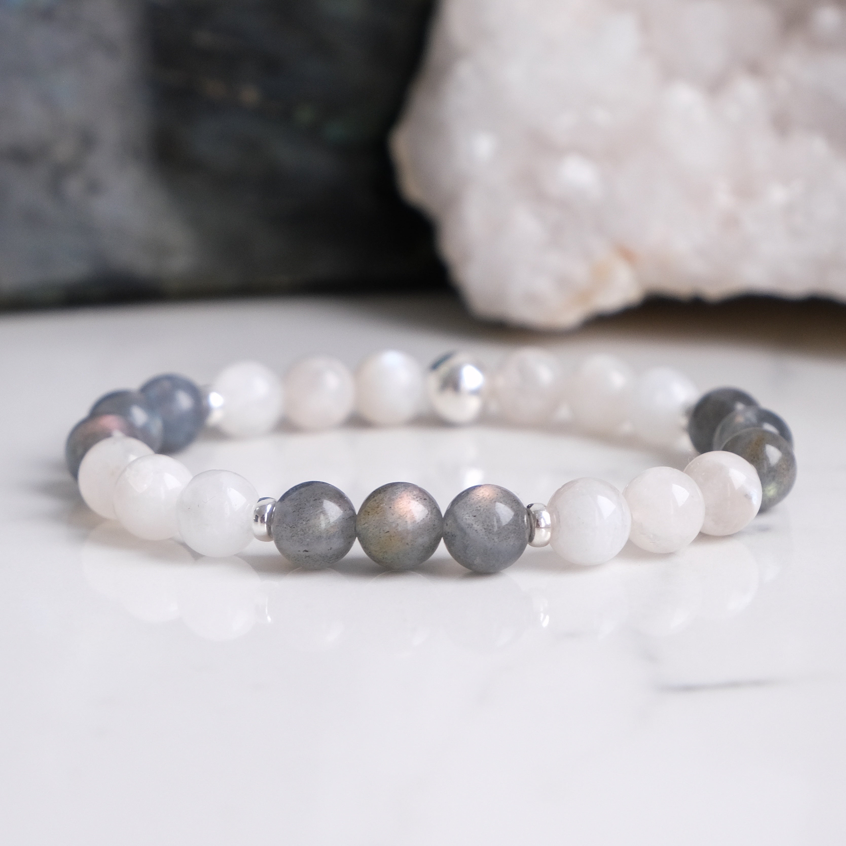 Labradorite and Moonstone Energy Gemstone Bracelet Sample Sale