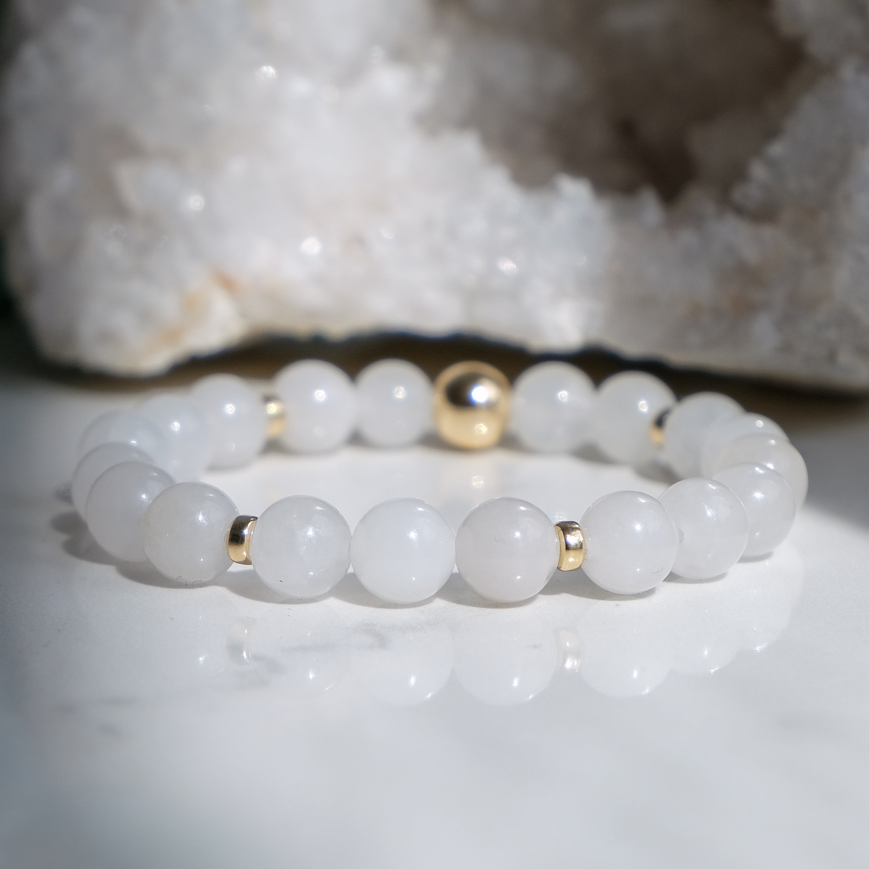 White Jade Energy Gemstone Bracelet