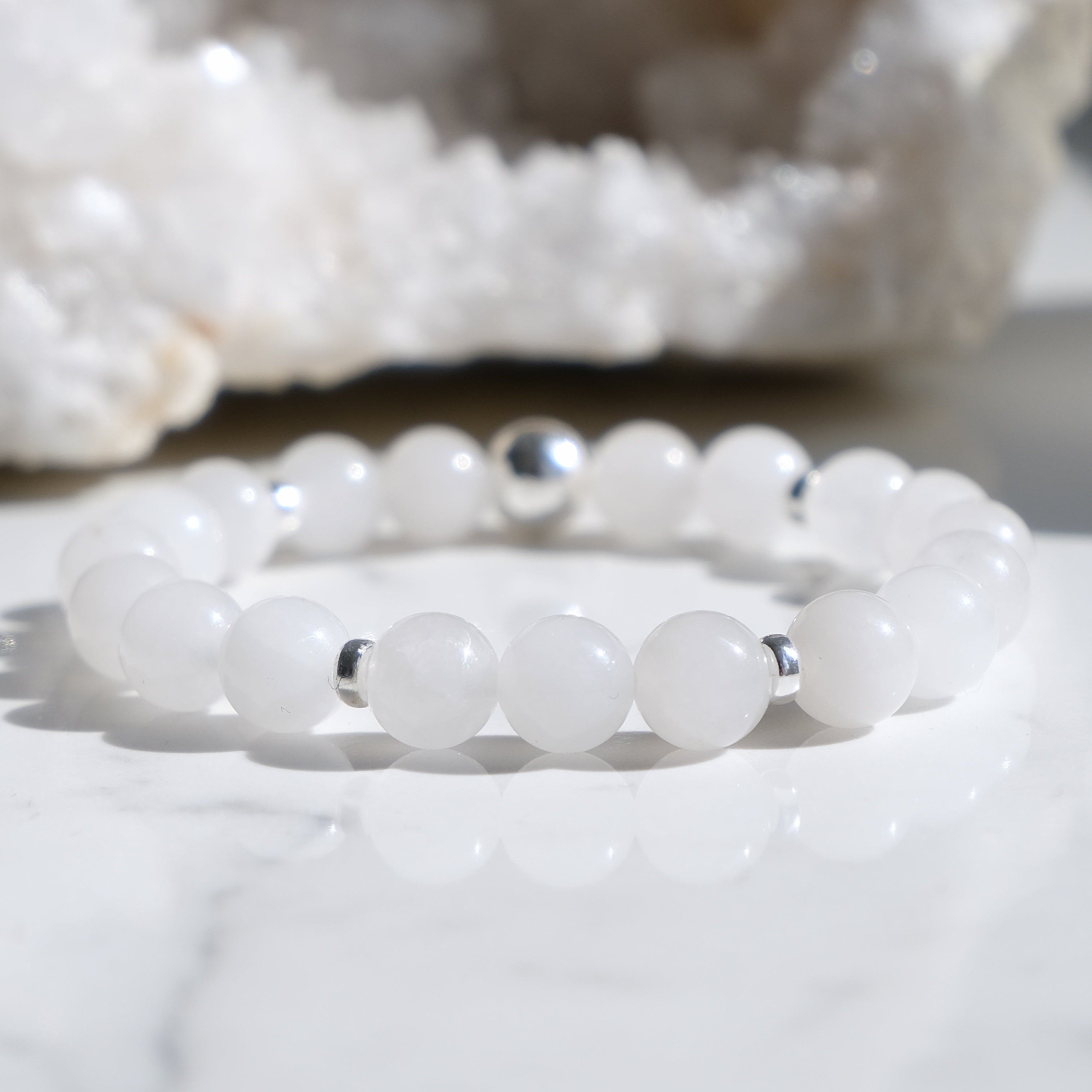 White Jade Energy Gemstone Bracelet