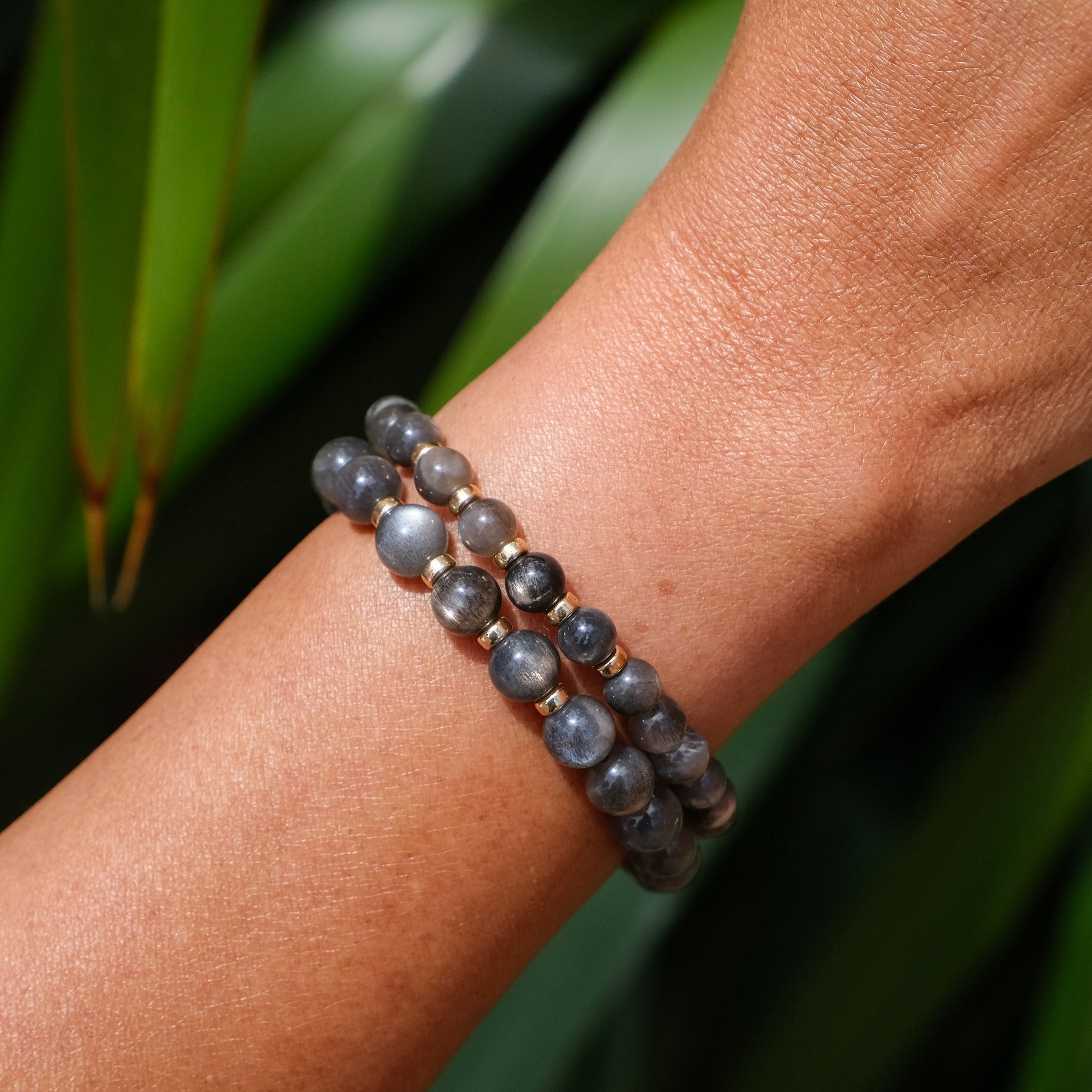 Black Moonstone Energy Gemstone Bracelet - Main Image