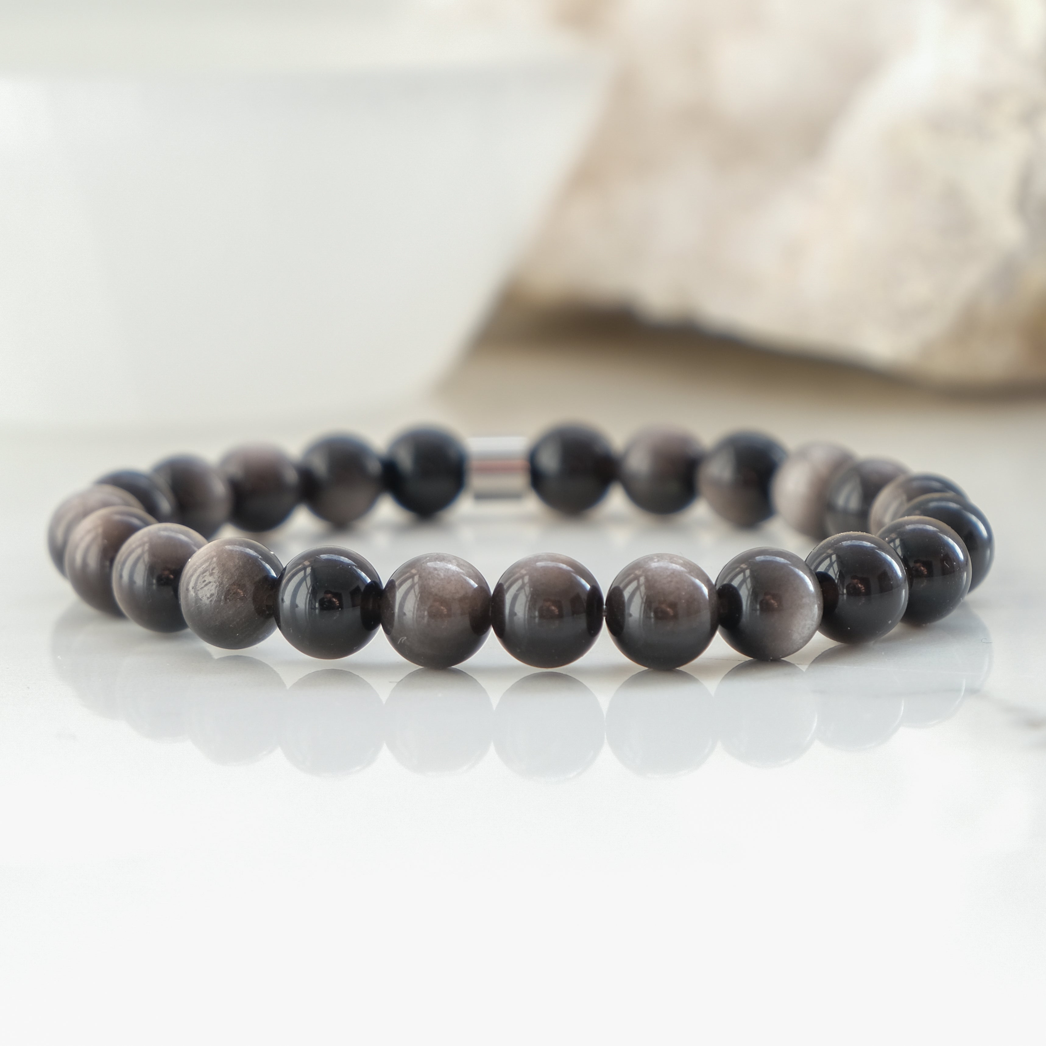 Silver Sheen Obsidian Energy Gemstone Bracelet