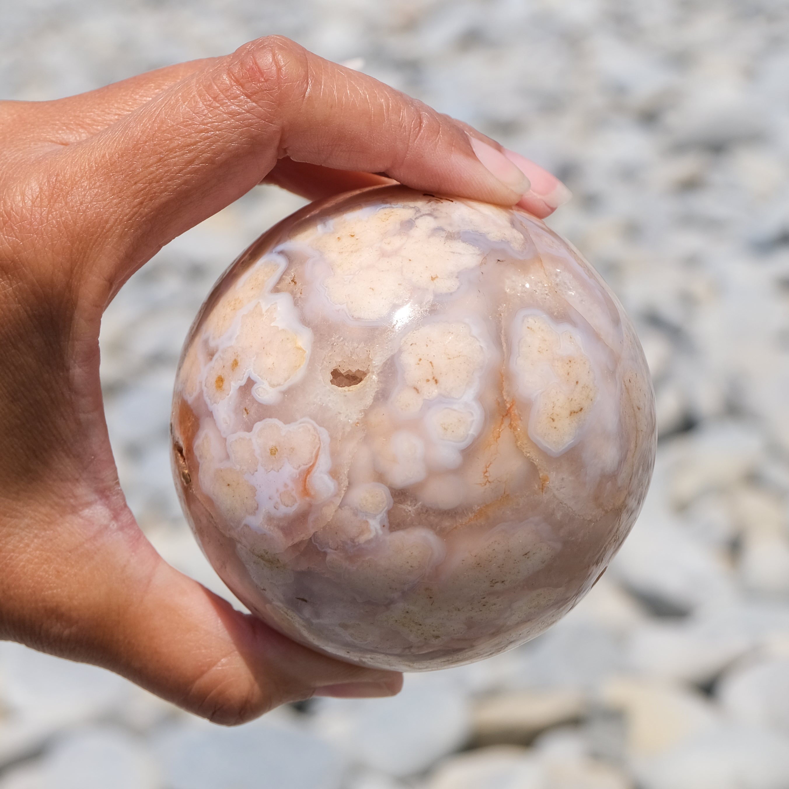 Flower Blossom Agate sphere