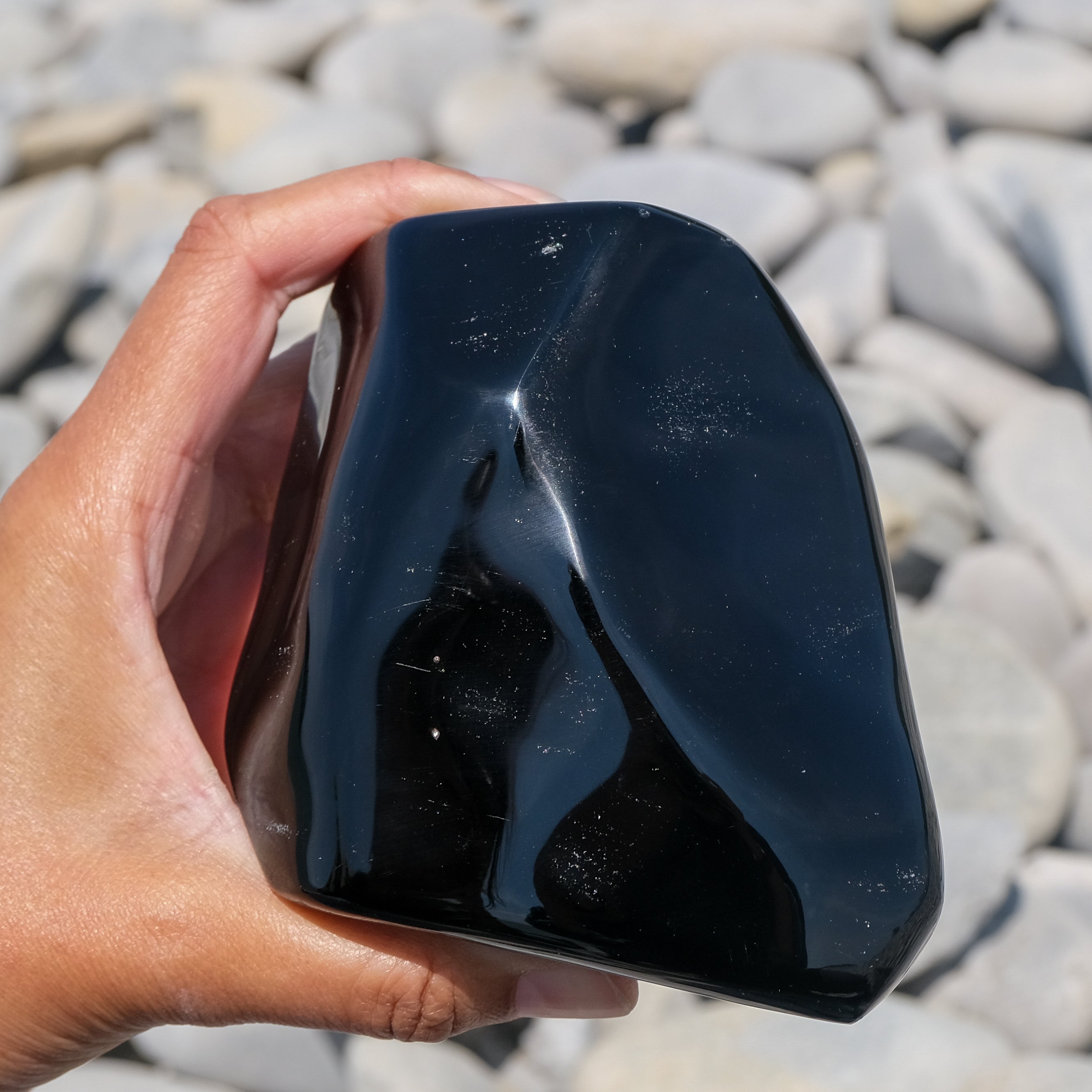Black obsdian freeform crystal