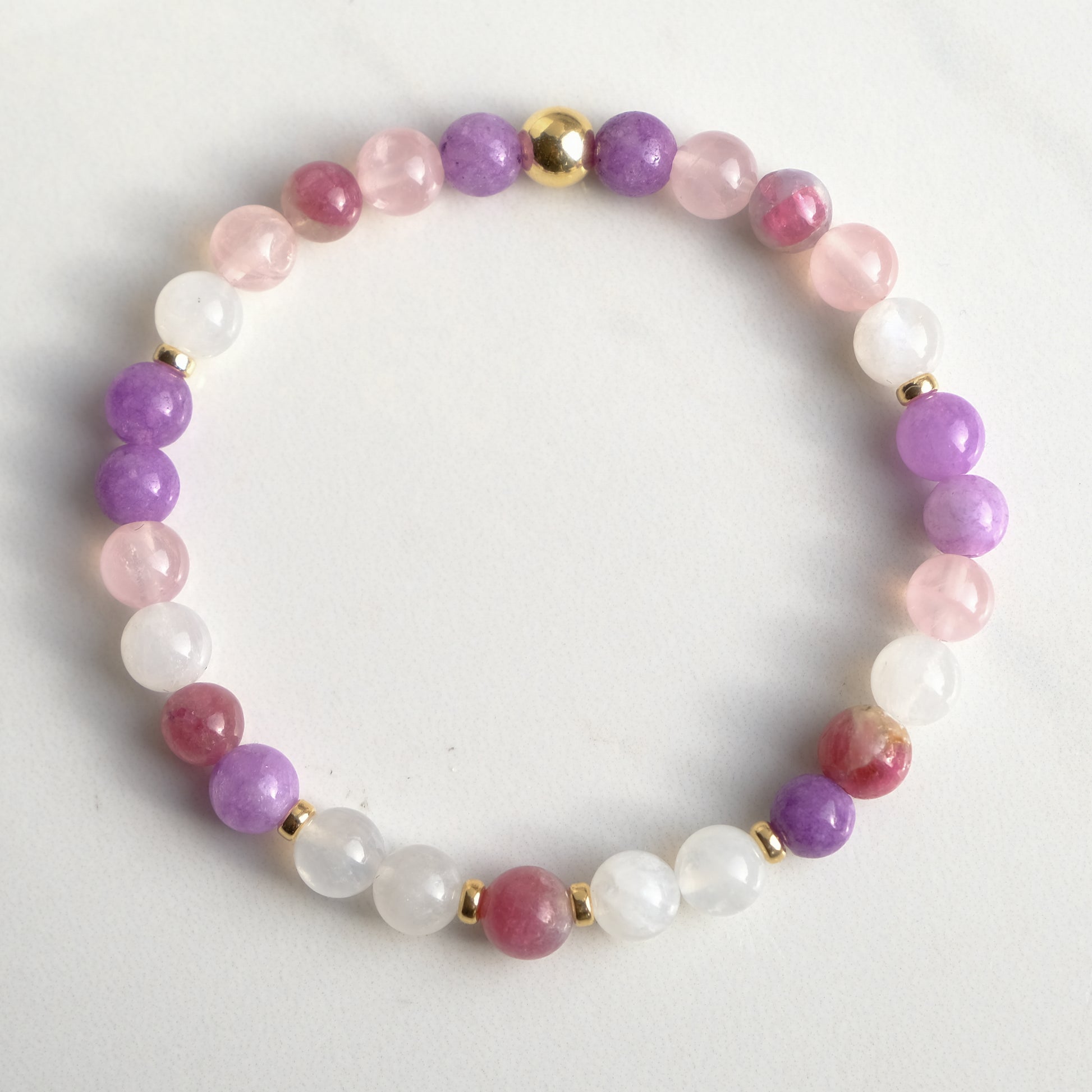 Mother's Light crystal bracelet for mother's day gifts with gold accessories from above