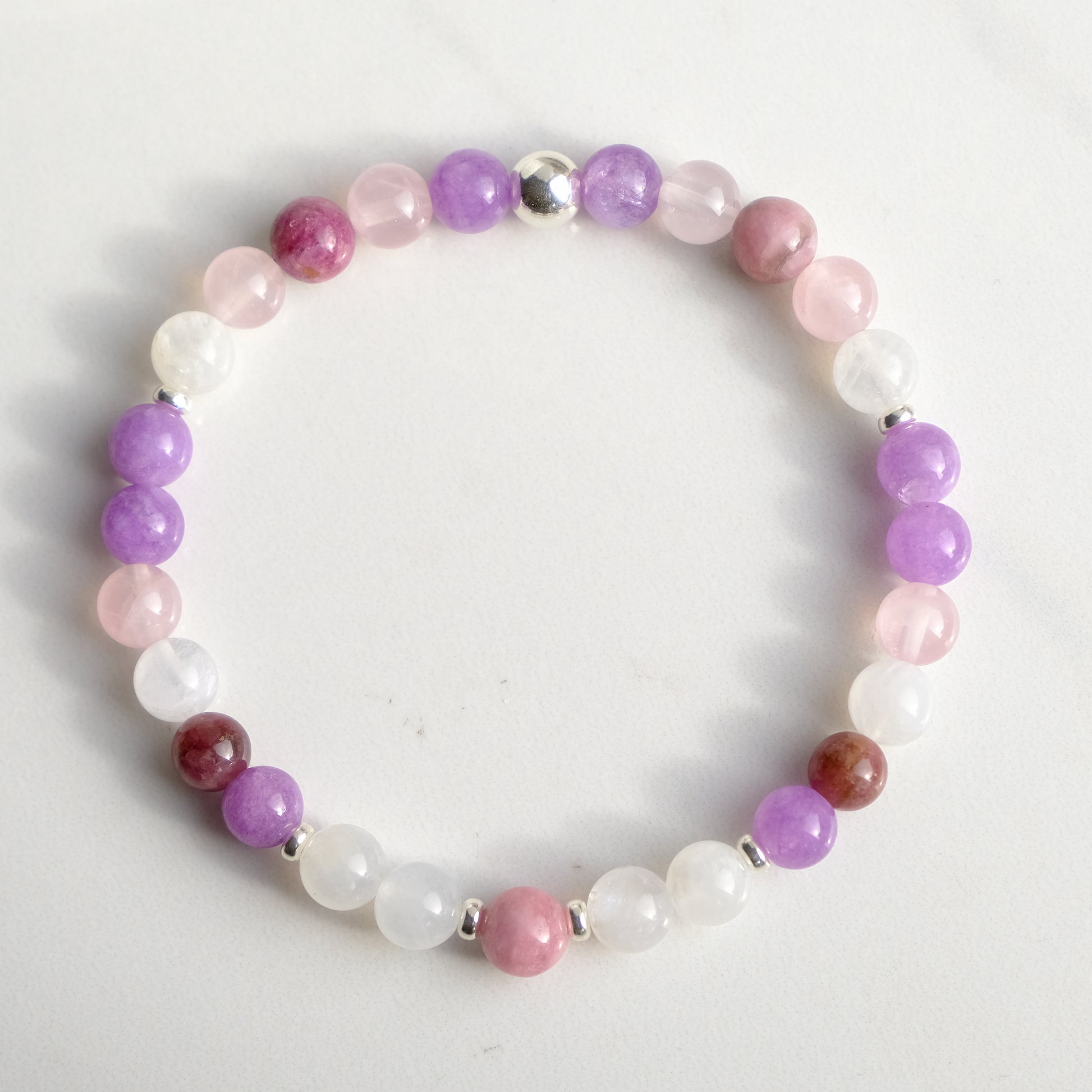 Mother's Light crystal bracelet for mother's day gifts with silver accessories from above