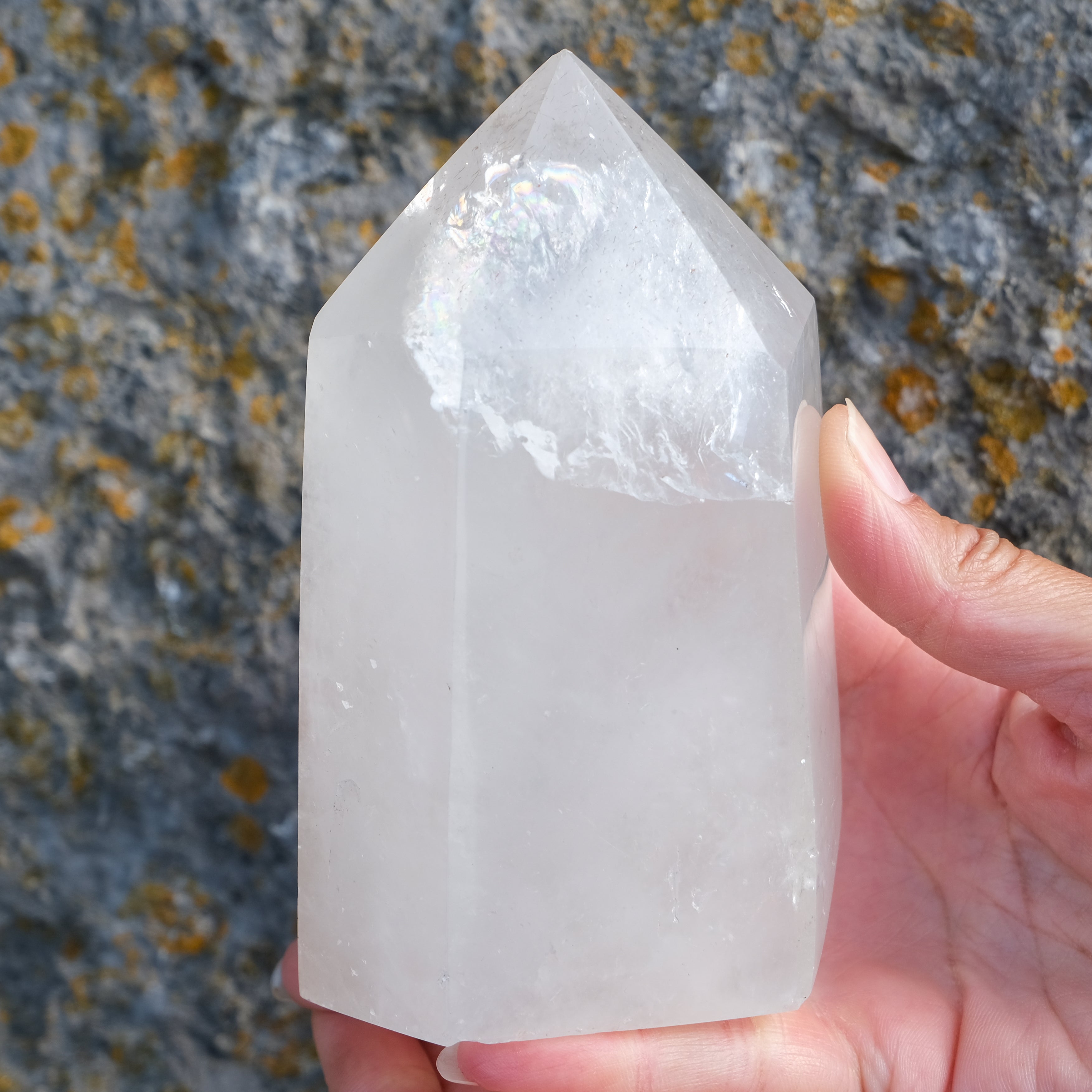 Clear quartz crystal tower