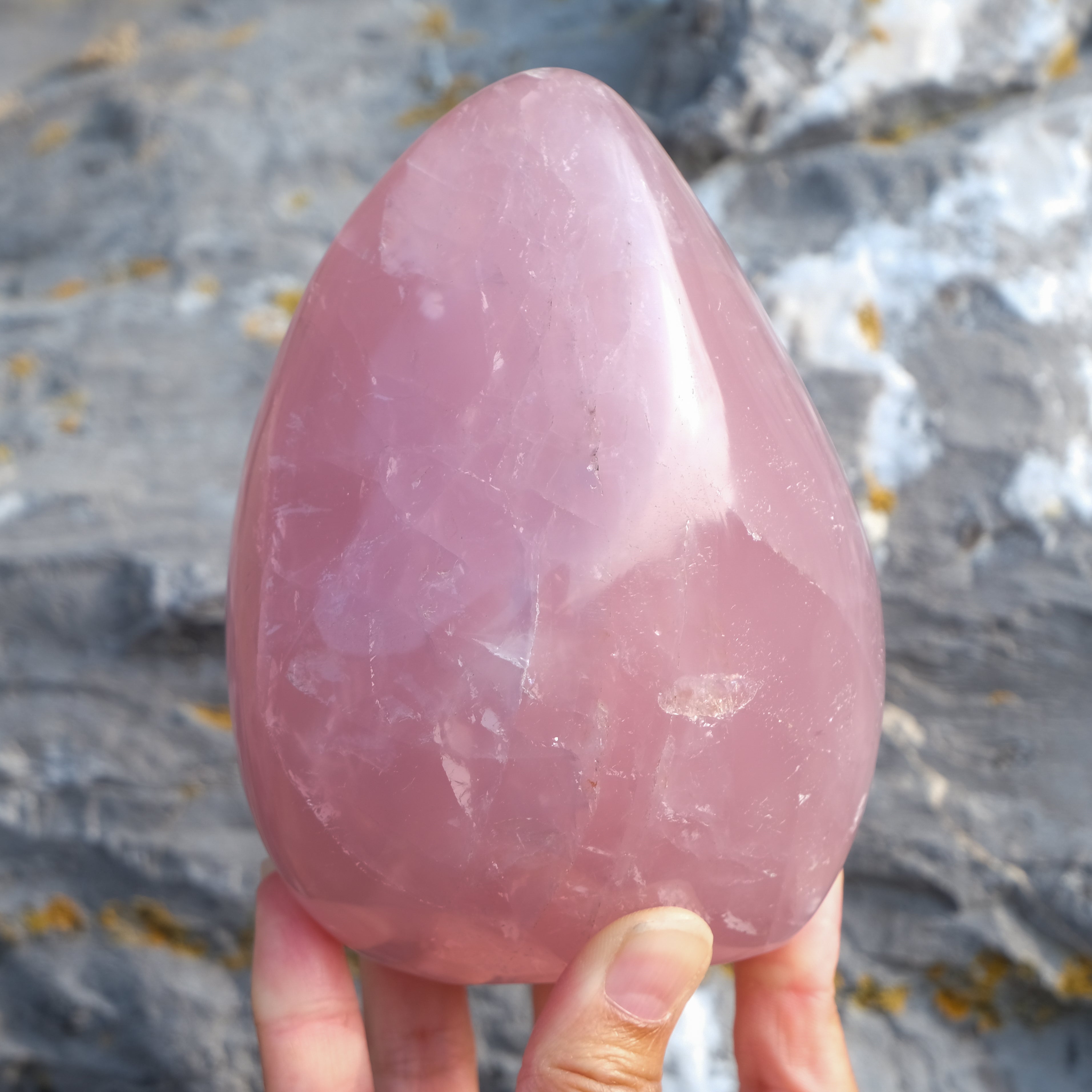 Rose quartz freeform crystal