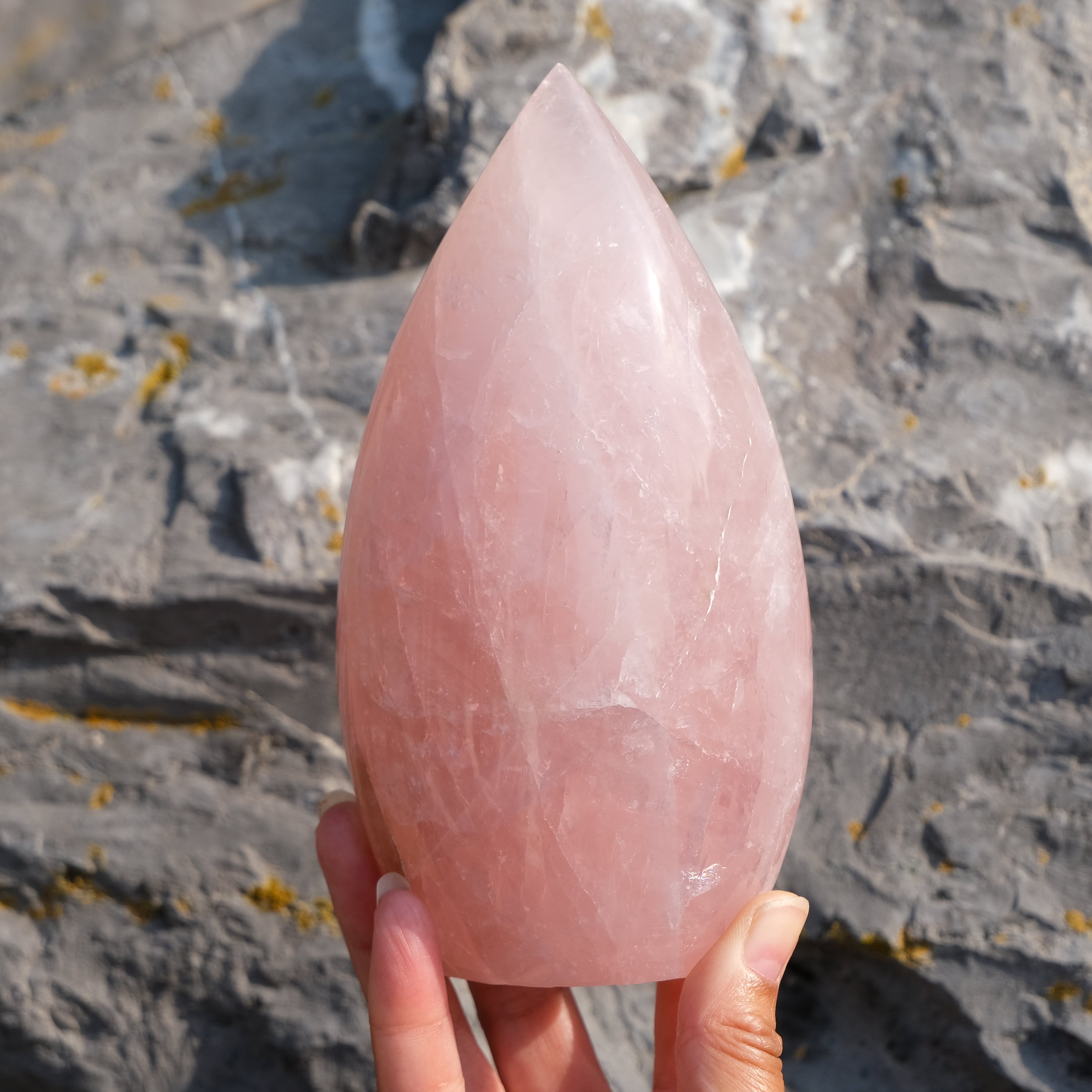 Rose quartz flame crystal