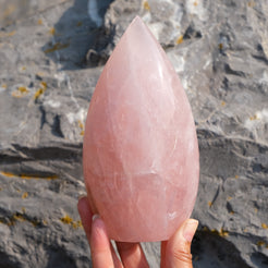 Rose quartz flame crystal