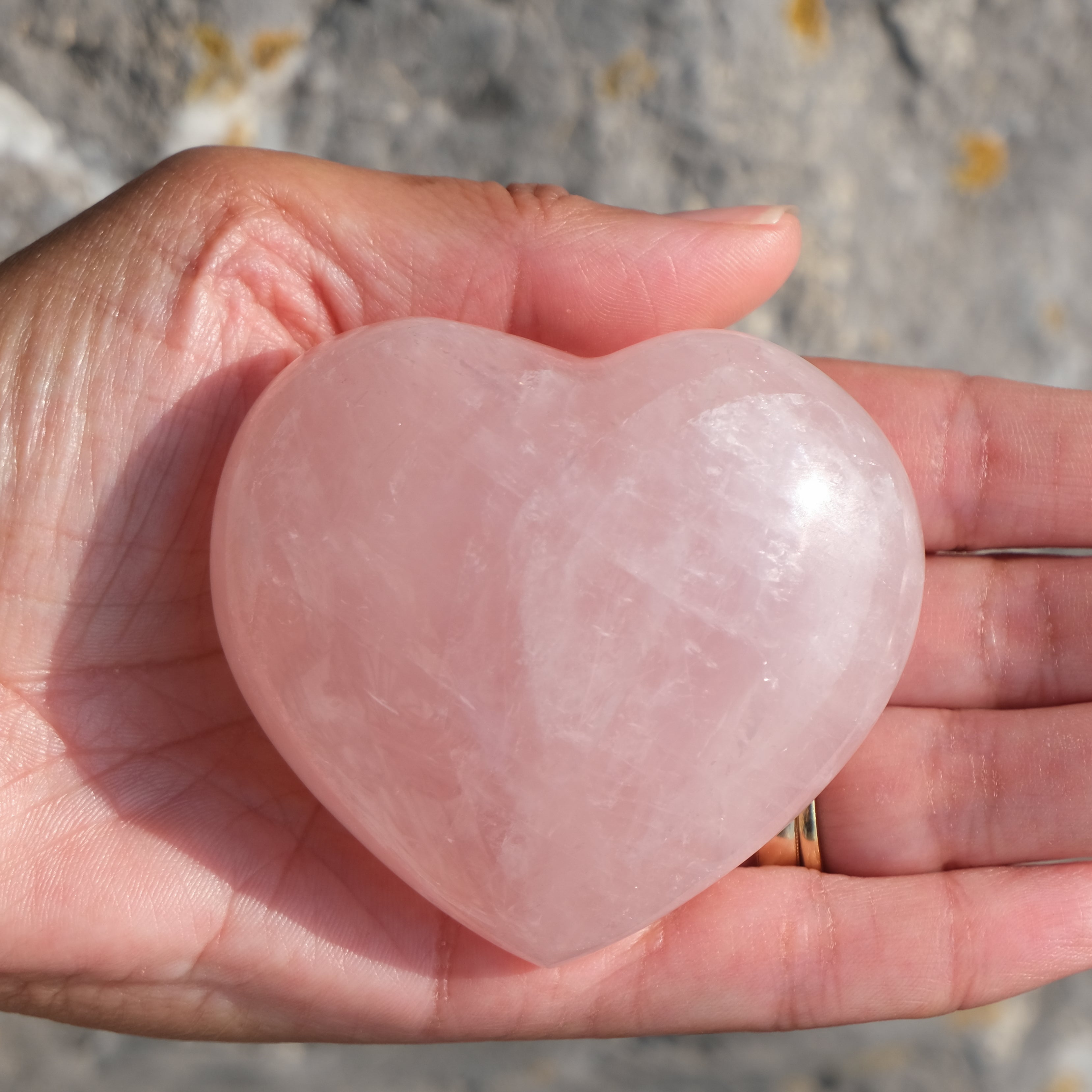 Rose quartz heart crystal