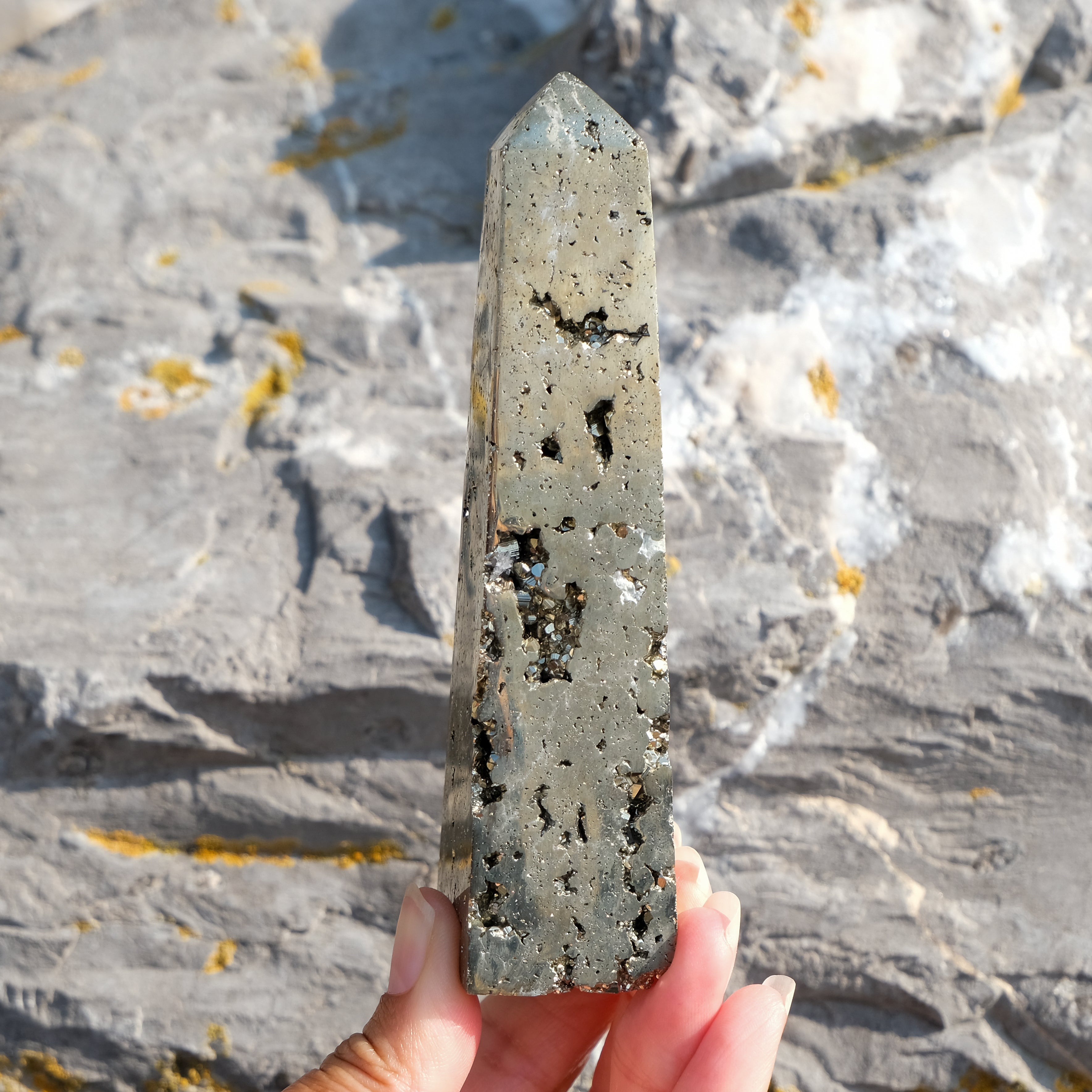 Pyrite tower crystal