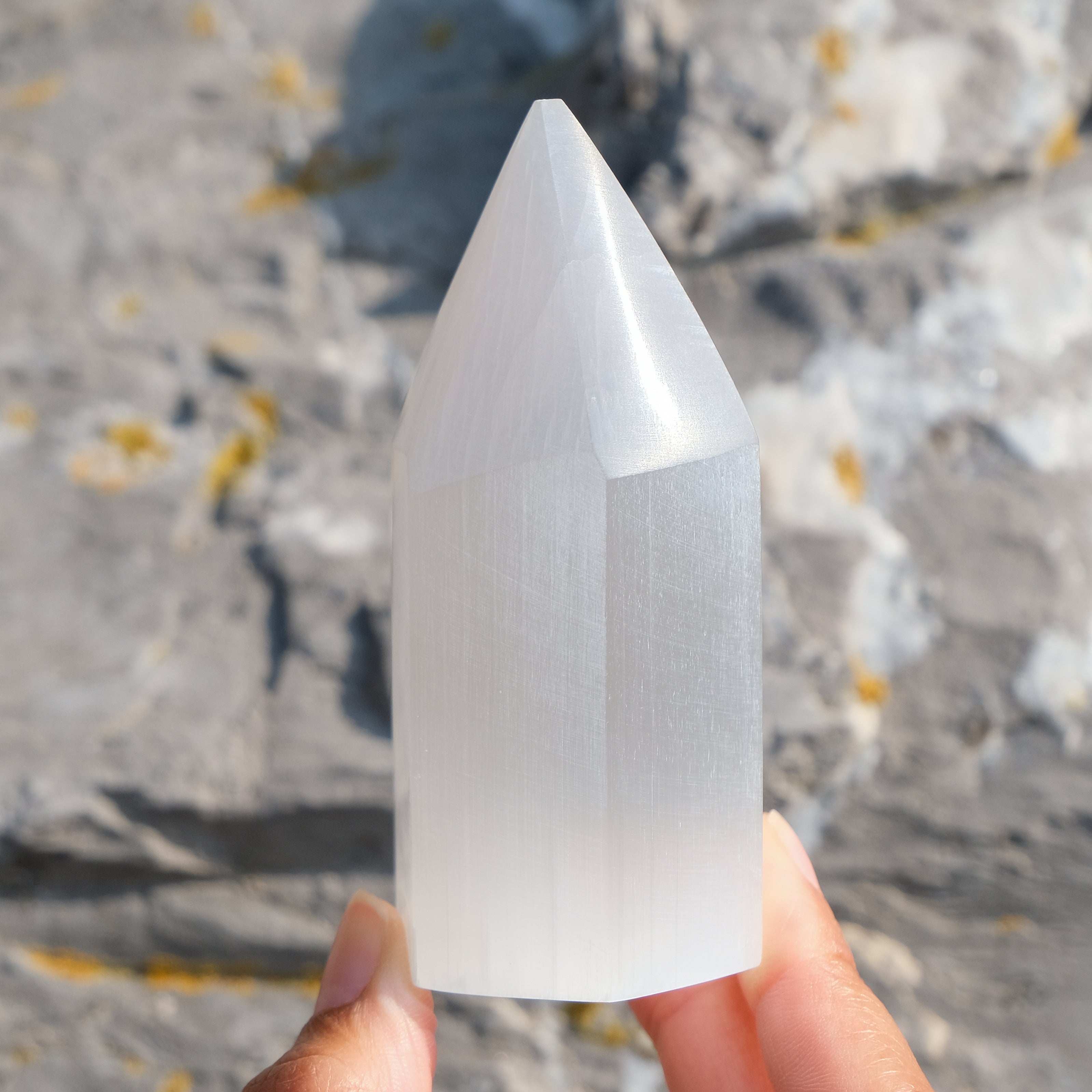 Selenite point crystal