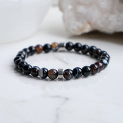 6mm sulemani hakik gemstone bracelet with steel accessories