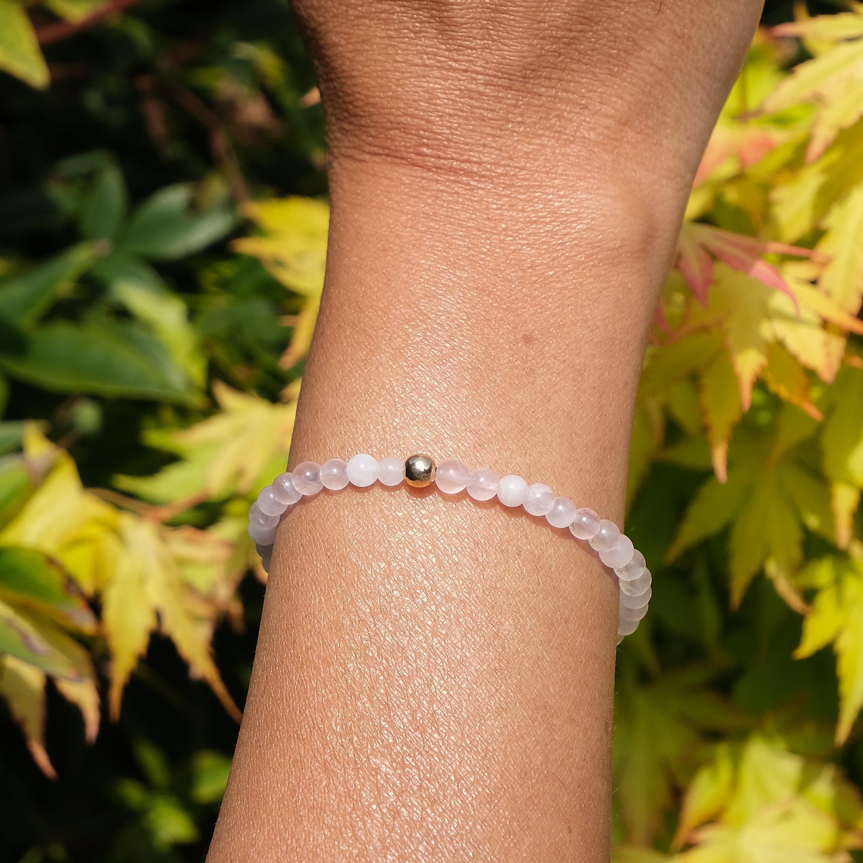 4mm light rose quartz gemstone bracelet sample sale