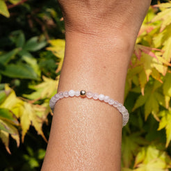 4mm light rose quartz gemstone bracelet sample sale