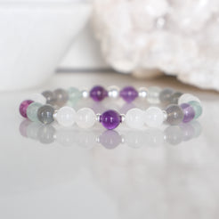 Samayla intentions crystal bracelet in 6mm silver