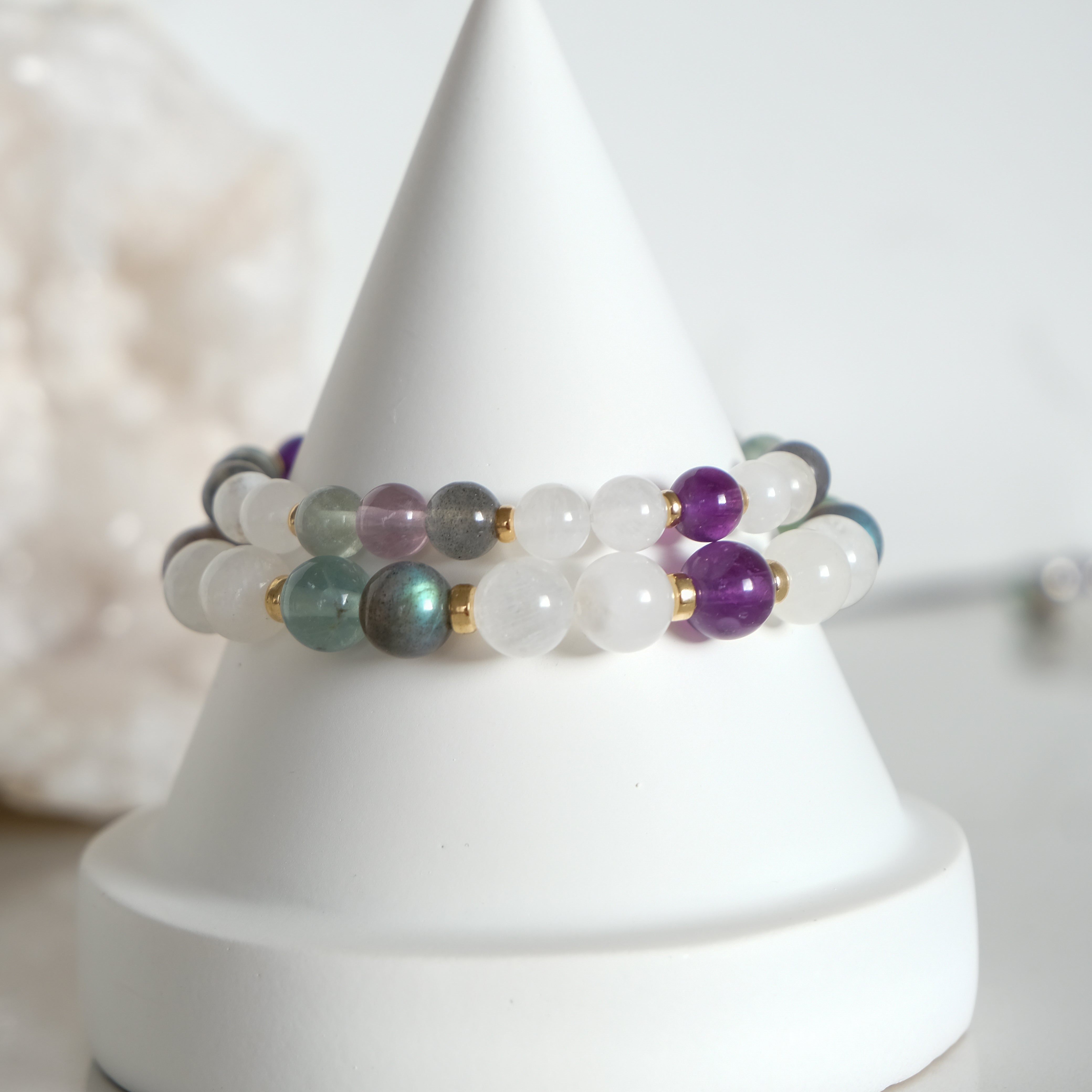 Samayla intentions crystal bracelet in 8mm and 6mm beads