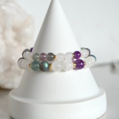 Samayla intentions crystal bracelet in 8mm and 6mm beads