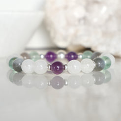 Samayla intentions crystal bracelet in 8mm silver