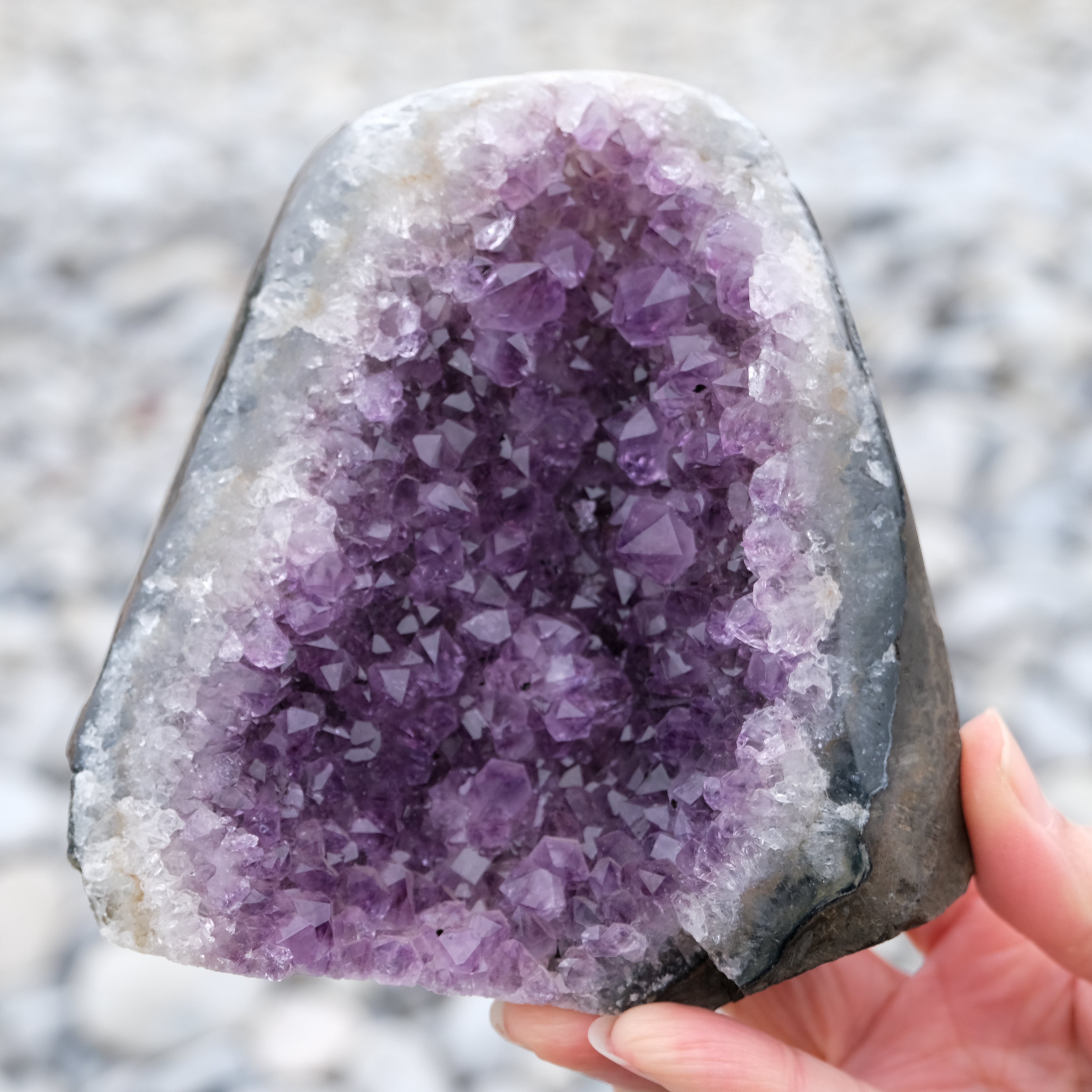 Amethyst geode cluster crystal