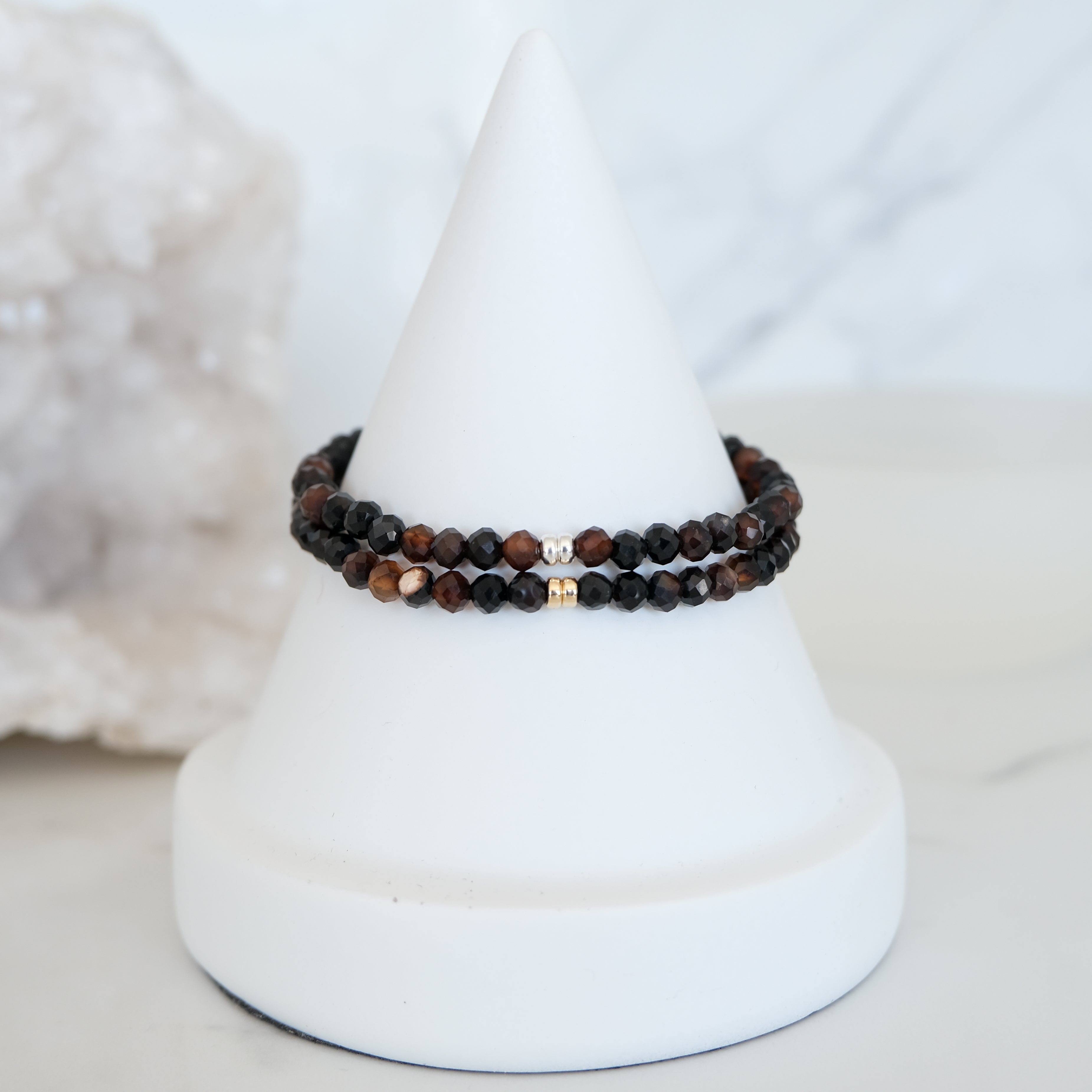 4mm faceted onyx crystal bracelets