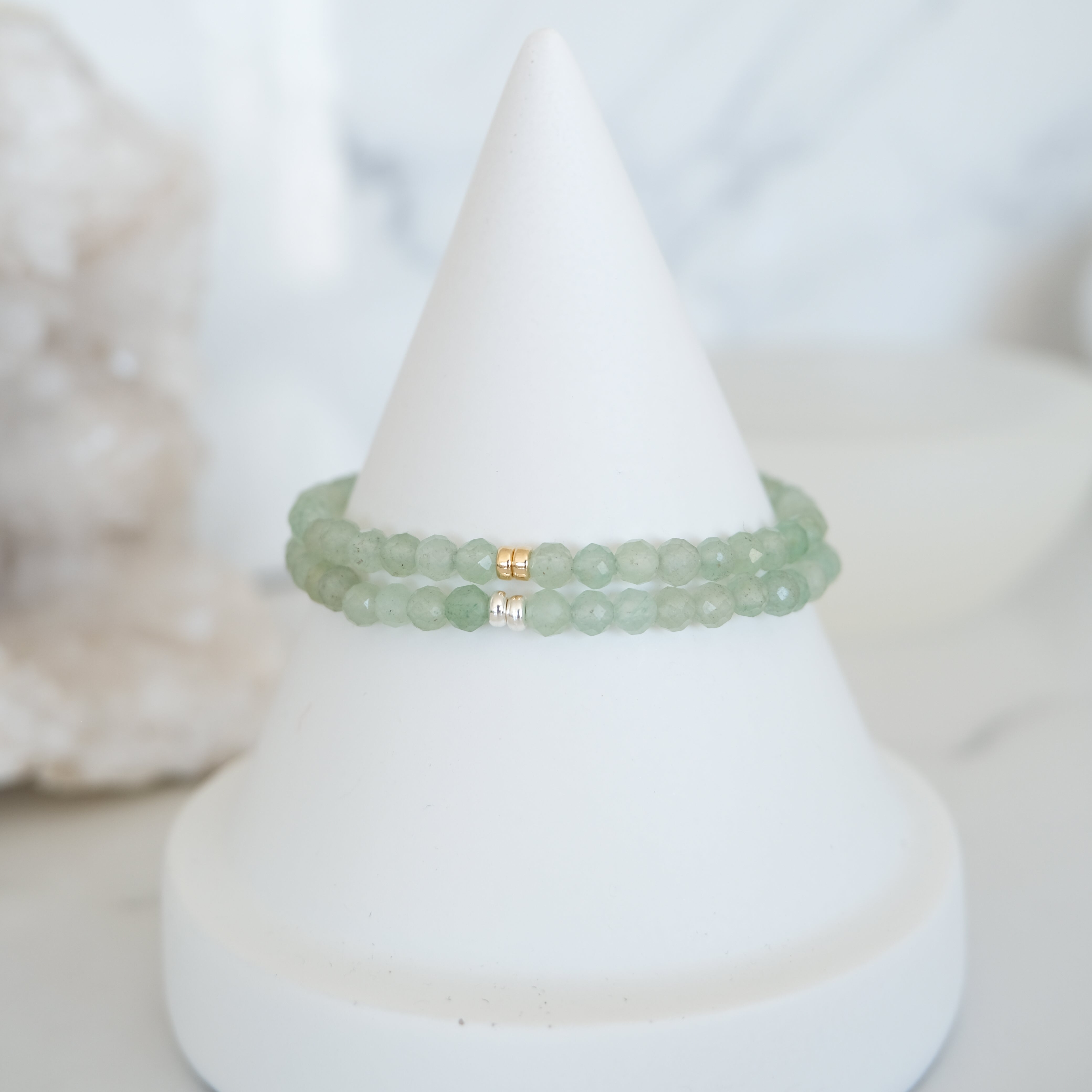 Aventurine 4mm faceted crystal bracelets