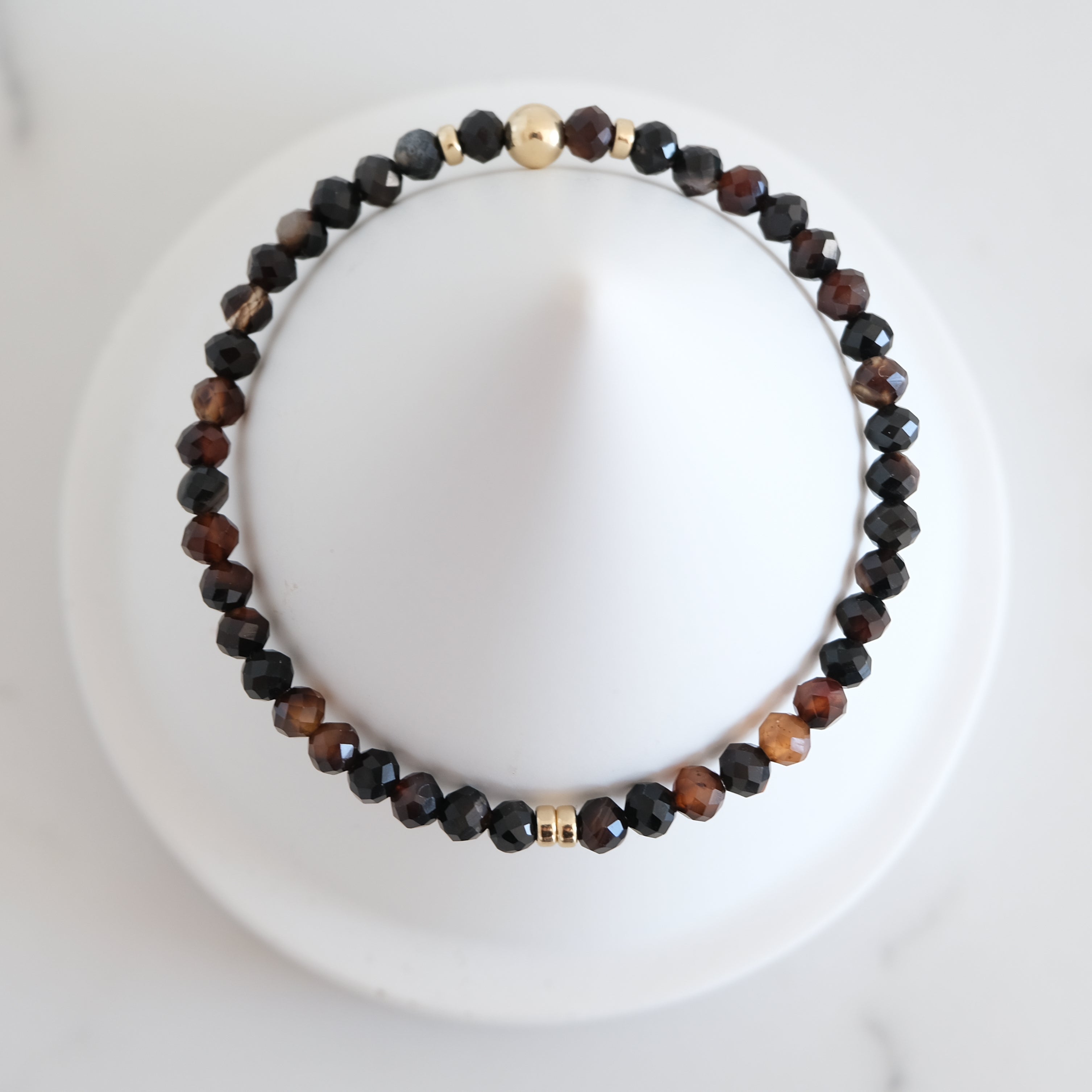 4mm faceted onyx crystal bracelet