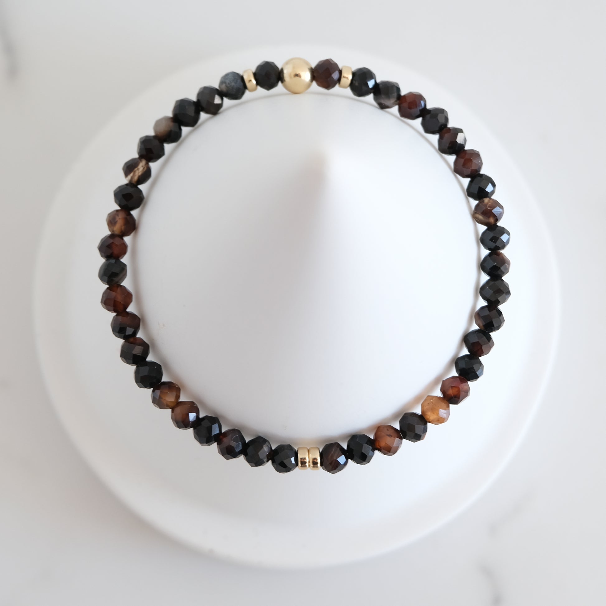 4mm faceted onyx crystal bracelet