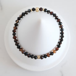 4mm faceted onyx crystal bracelet