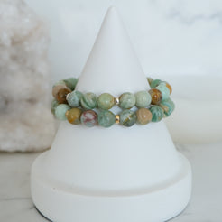 Green quartz gemstone bracelets
