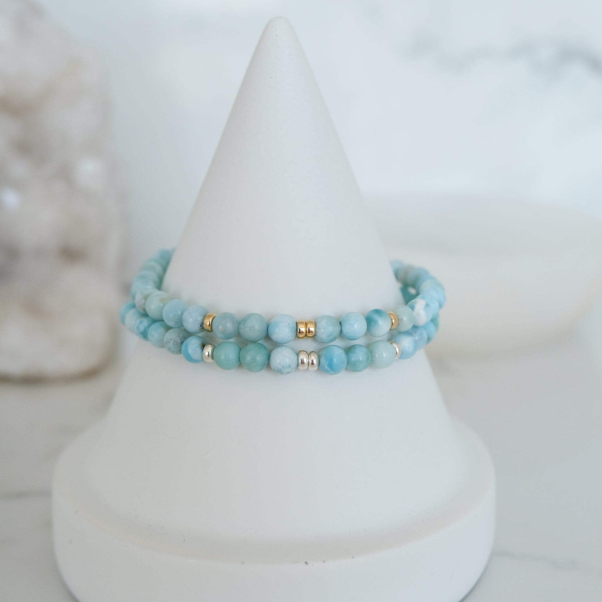 4mm larimar gemstone bracelets
